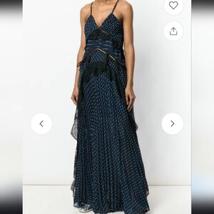 Self-Portrait Navy and Black Maxi Dress